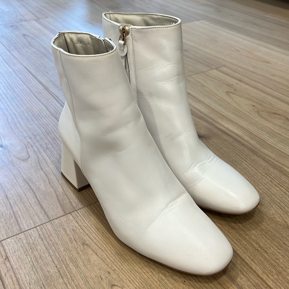 Ted Baker Ivory Leather Squeraa Boots Size 40